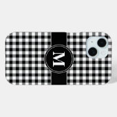 Coques Case-Mate iPhone Motif monogramme moderne noir et blanc (Verso (horizontal))
