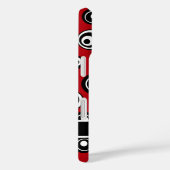 Coques Case-Mate iPhone Motif monogramme rouge, blanc noir (Verso / Droite)