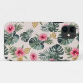 Coques Case-Mate iPhone Motif Monstera et Hibiscus (Dos (Horizontal))