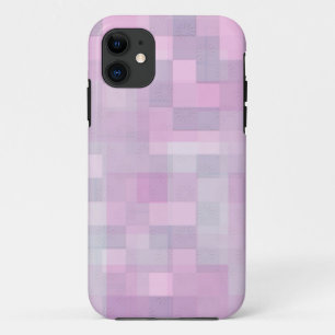 Coques Pour iPhone Motif mosaïque abstrait rose blanc gris