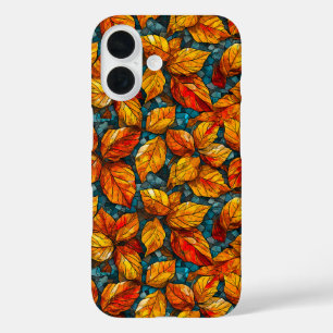Coques iPhone 16 Motif mosaïque d'automne