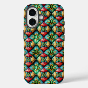 Coques iPhone 16 Motif mosaïque géométrique africain coloré