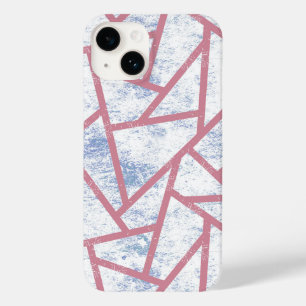 Coque Pour iPhone 14 Motif mosaïque rose et bleu