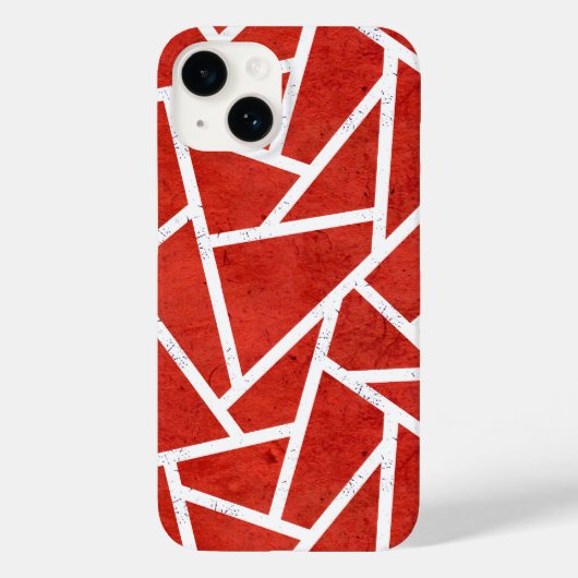 Coques Case-Mate iPhone Motif mosaïque rouge et blanc (Verso)