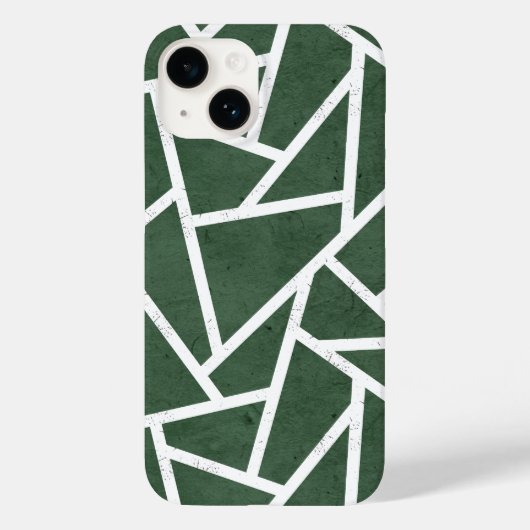 Coques Case-Mate iPhone Motif mosaïque vert et blanc (Verso)