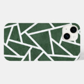 Coques Case-Mate iPhone Motif mosaïque vert et blanc (Verso (horizontal))