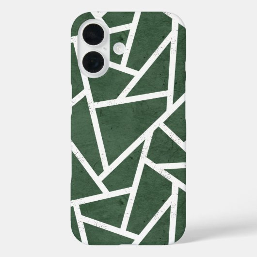 Coques Case-Mate iPhone Motif mosaïque vert et blanc (Verso)