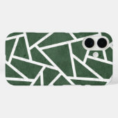 Coques Case-Mate iPhone Motif mosaïque vert et blanc (Verso (horizontal))
