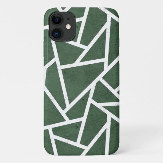 Coques Case-Mate iPhone Motif mosaïque vert et blanc (Dos)