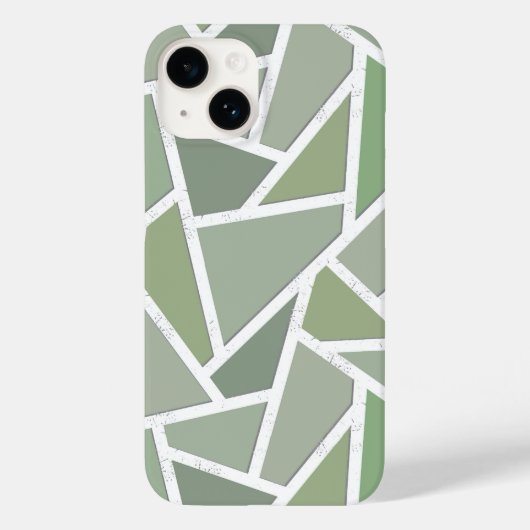 Coques Case-Mate iPhone Motif mosaïque vert olive (Verso)