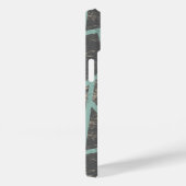 Coques Case-Mate iPhone Motif mosaïque vert pâle et gris (Verso / Droite)
