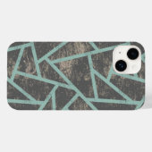 Coques Case-Mate iPhone Motif mosaïque vert pâle et gris (Verso (horizontal))