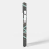 Coques Case-Mate iPhone Motif mosaïque vert pâle et gris (Verso / Gauche)