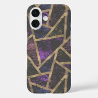 Motif mosaïque violet et or
