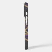 Coques Case-Mate iPhone Motif mosaïque violet et or (Verso / Gauche)