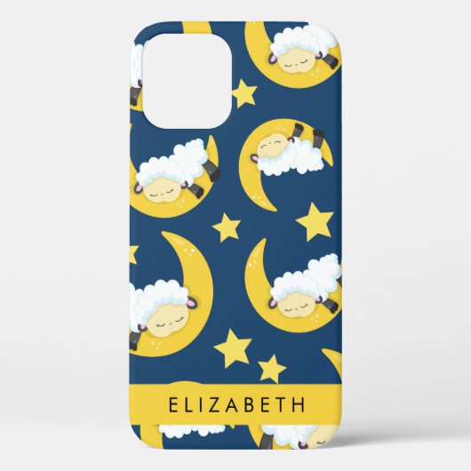 Coques Case-Mate iPhone Motif mouton, Mouton dormant, Lune, Votre Nom (Verso)