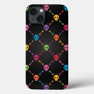 iPhone 13 Case Motif multicolore avec des crânes
