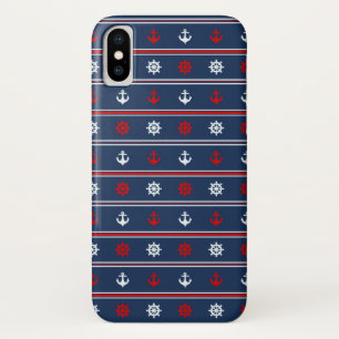 Coque Case-Mate Pour iPhone Motif nautique blanc et bleu rouge