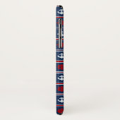 Coques Case-Mate iPhone Motif nautique blanc et bleu rouge (Dos/Gauche)