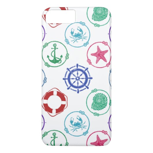 Coques Case-Mate iPhone Motif nautique coloré (Dos)