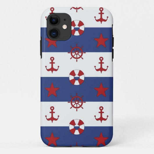 Coques Case-Mate iPhone Motif nautique de bannière étoilée (Dos)