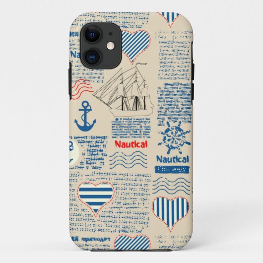 Coques Case-Mate iPhone Motif nautique de journal (Dos)
