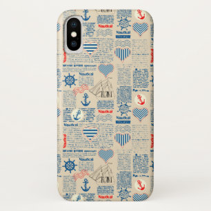 Coque iPhone X Motif nautique de journal
