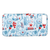 Coques Case-Mate iPhone Motif Nautique Rouge Blanc Et Bleu (Dos (Horizontal))