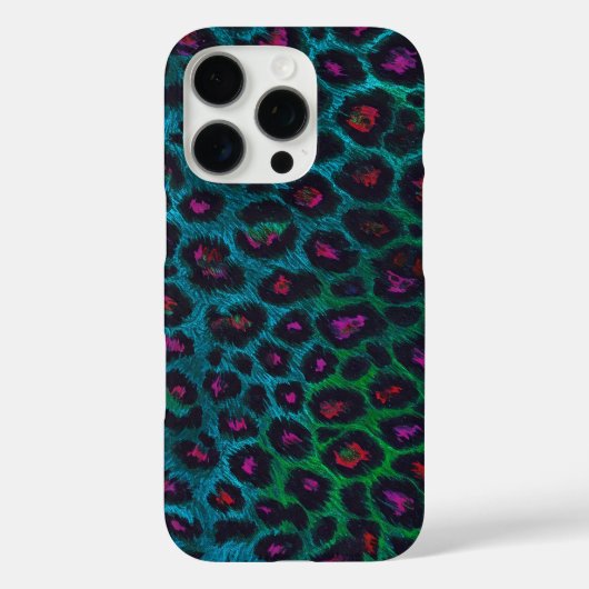 Coques Case-Mate iPhone Motif Neon-Noir de léopard des neiges (Verso)