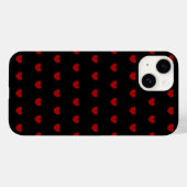 Coques Case-Mate iPhone Motif Noir aux Coeurs rouges - (Verso (horizontal))
