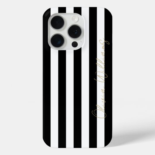 Coques Case-Mate iPhone Motif noir blanc rayures (Verso)