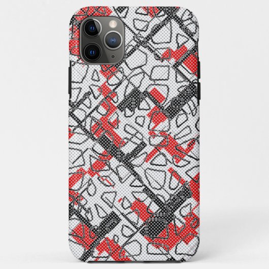 Coques Case-Mate iPhone Motif noir blanc rouge (Dos)