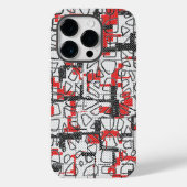 Coques Case-Mate iPhone Motif noir blanc rouge (Verso)