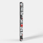 Coques Case-Mate iPhone Motif noir blanc rouge (Verso / Droite)