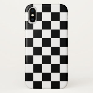 Coque iPhone X Motif noir et blanc À damiers
