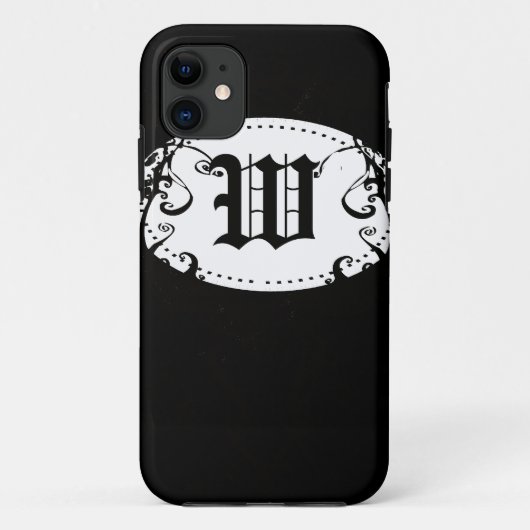 Coques Case-Mate iPhone Motif noir et blanc avec Monogram W (Dos)