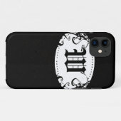 Coques Case-Mate iPhone Motif noir et blanc avec Monogram W (Dos (Horizontal))