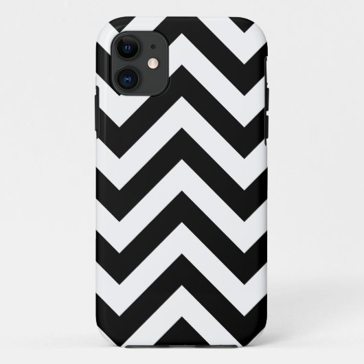 Coques Case-Mate iPhone Motif noir et blanc de chevrons de zigzag (Dos)