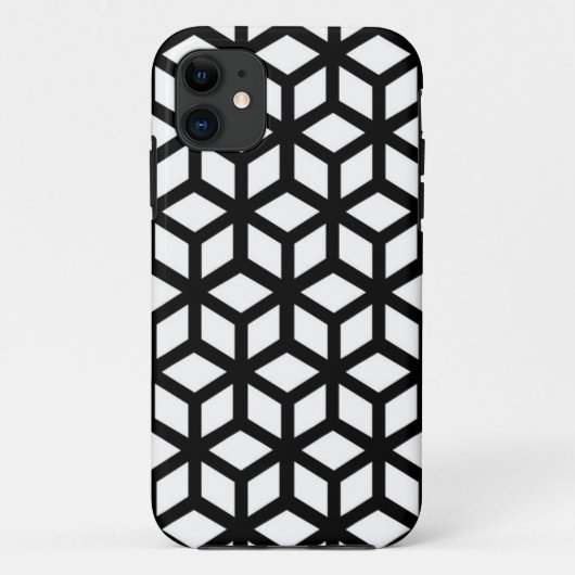 Coques Case-Mate iPhone Motif noir et blanc de cube (Dos)