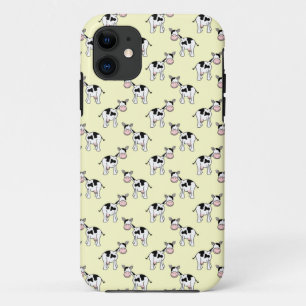 Coque Case-Mate Pour iPhone Motif noir et blanc de vache sur jaune-clair