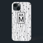 Etui iPhone Case-Mate Motif noir et blanc Monogram iPad Mini Case<br><div class="desc">Mini-coque iPad personnalisable avec motif rayures noir et blanc avec tag et monogramme. Il est disponible en variété de couleurs et variété de coques et de manches.</div>