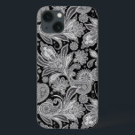 iPhone 13 Coque Motif noir et blanc Paisley Ham Damaches<br><div class="desc">Elégant motif cachemire vintage noir et blanc. Toutes les lettres seront bientôt disponibles,  et vous pouvez m'envoyer un e-mail pour votre initiale Nous offrons également une mise en forme de texte gratuite pour votre invitation carte de visite,  etc.</div>