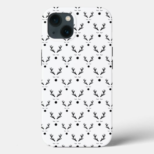 Coques Case-Mate iPhone Motif noir et blanc Reindeer (Verso)