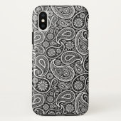 Coques Case-Mate iPhone Motif noir et blanc Retro Paisley (Dos)
