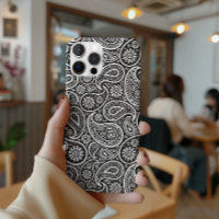 Motif noir et blanc Retro Paisley