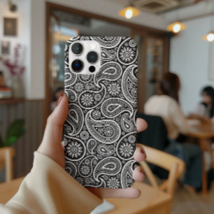 Coque Case-Mate Pour iPhone Motif noir et blanc Retro Paisley