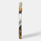 Coques Case-Mate iPhone Motif noir et Marbre blanc avec or (Verso / Droite)