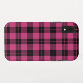 Coques Case-Mate iPhone Motif noir magenta moderne de plaid (Dos (Horizontal))
