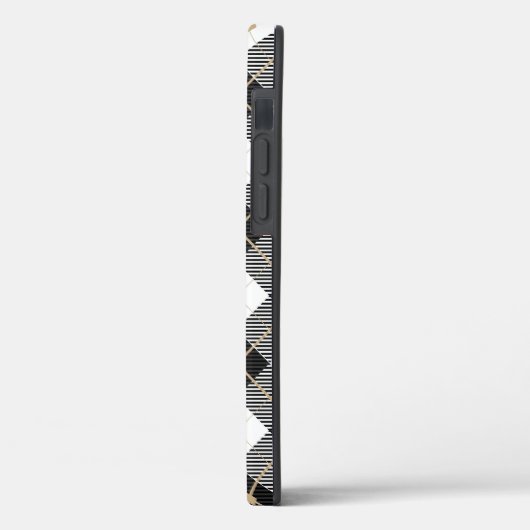 Coques Case-Mate iPhone Motif noir noir blanc plaqué (Verso / Gauche)