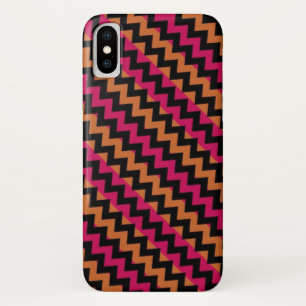 Case-Mate iPhone Case Motif noir orange rose Chevron